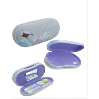 Футляр для очков хлопушка FM-88-12 с салфеткой и набором для контактных линз