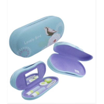 Футляр для очков хлопушка FM-88-13 с салфеткой и набором для контактных линз