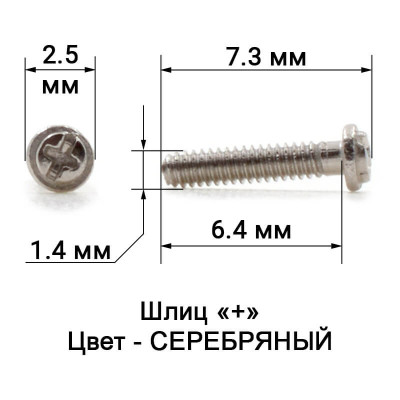 1021_7,3 Винт серебро для с/з оправ
